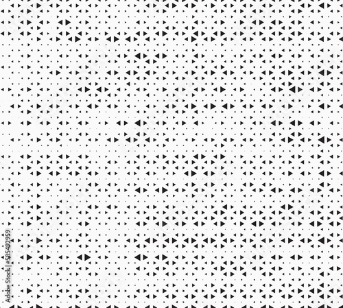 Halftone triangle abstract background. Black and white vector pattern. White and black halftone triangle pattern background. Abstract geometric triangle design, halftone. Vector background.