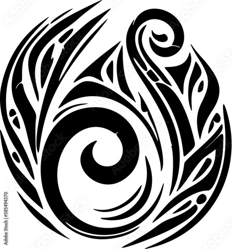 ﻿Polynesian tattoo design in black and white.