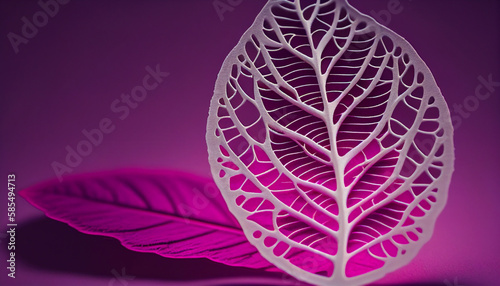 purple cabbage leaf isolated on purple background