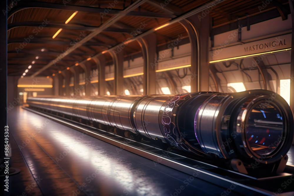 Fototapeta premium Hyperloop trains transport passengers at speeds of over 600 miles per hour, making cross-country travel a breeze