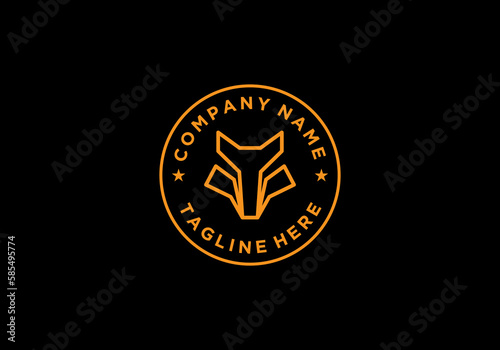 Abstract luxury wolf head logo design template
