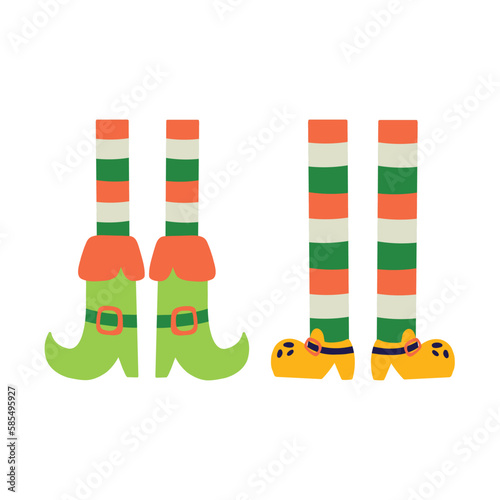 Saint Patrick's Day vector illustration with elements leprechaun shoe legs. Flat style clipart for t shirt print design photo