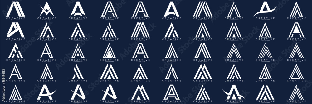 mega logo collection, Abstract letter A logo design. icons for business of luxury, elegant, simple. mega logo collection, Abstract letter A logo design. icons for business of luxury, elegant, simple.