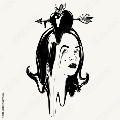 Vector hand drawn surreal trendy illustration.