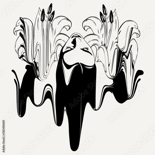 Vector hand drawn surreal trendy illustration.