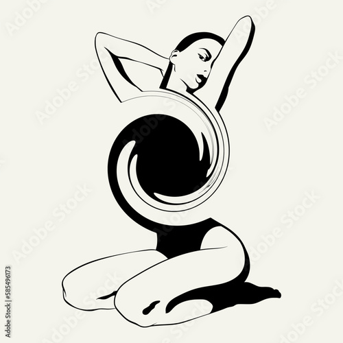 Vector hand drawn surreal trendy illustration.