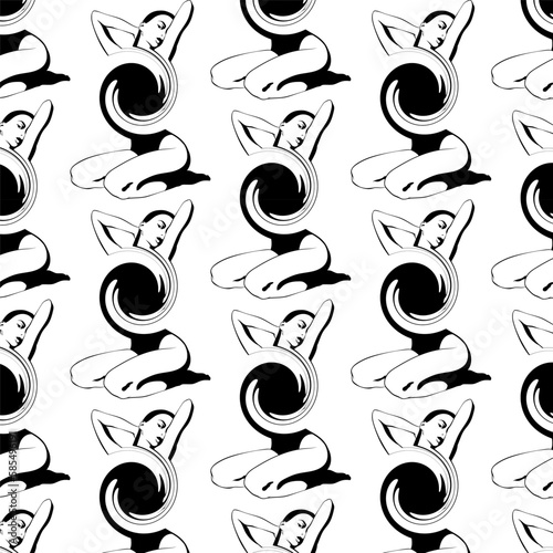 Vector hand drawn surreal trendy illustration.