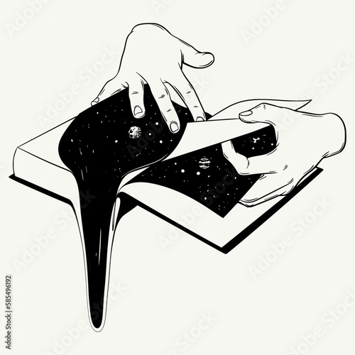 Vector hand drawn surreal trendy illustration.