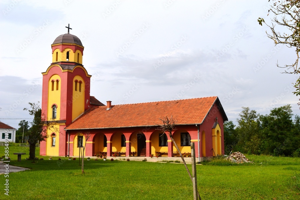the new large Orthodox church in the village