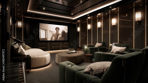 Bild auf Leinwand Lavish Home Cinema Extravaganza: An Immersive and Luxurious Private Theater Expe