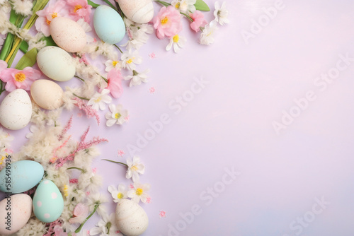 Easter Joy: A Bunch of Eggs Sitting on Top of a Pile of Flowers in Lovely Pastel Colors