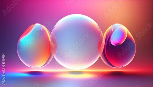 abstract colorful background with circles and eggs