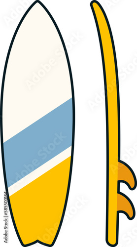 Surfboard Surfing Wave Summer Beach Travel Sea Sport Flat Black Sticker