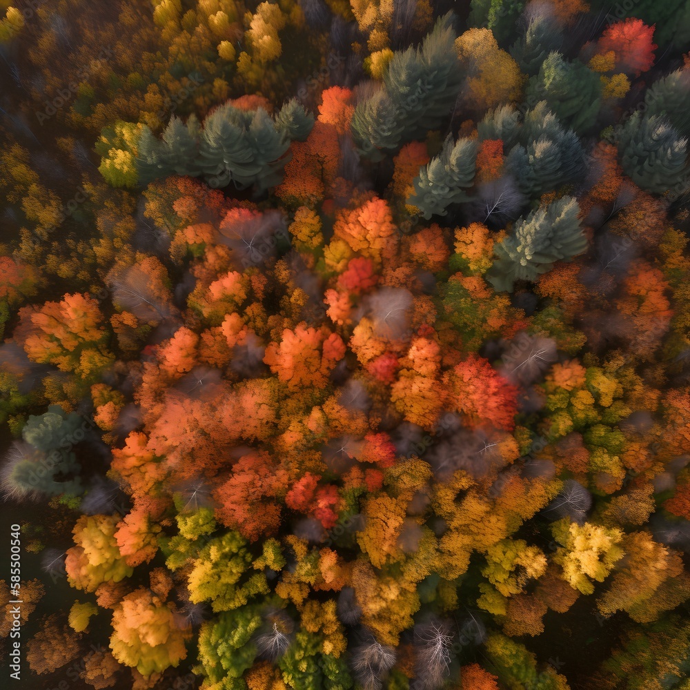 aerial view of forest in autumn aerial view of forest in autumn
