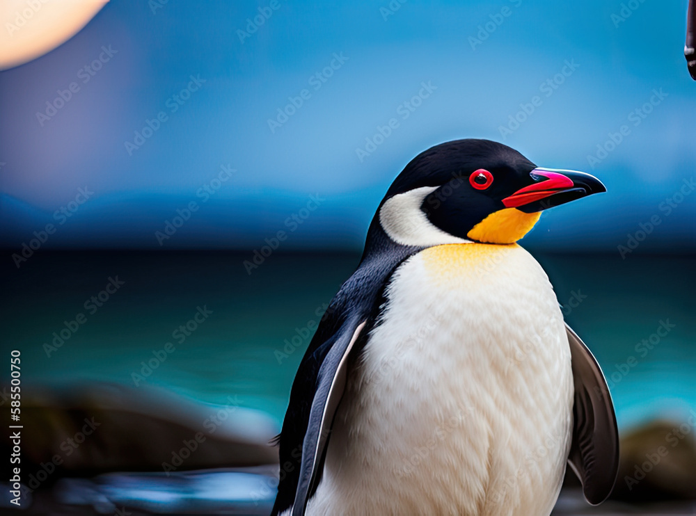 Obraz premium portrait of a penguin on the beach