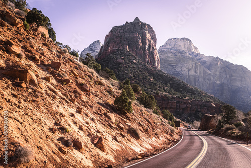 Grand Canyon National Park, Zion, Utah Arizona states, canyon rock road