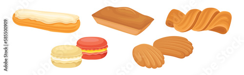 Sweet Pastry and Confection of Flour Vector Set