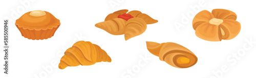 Sweet Pastry and Confection of Flour Vector Set