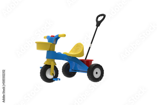 toddler tricycle on isolated background