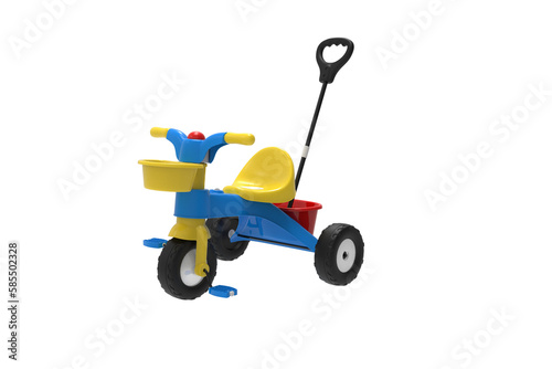 toddler tricycle on isolated background