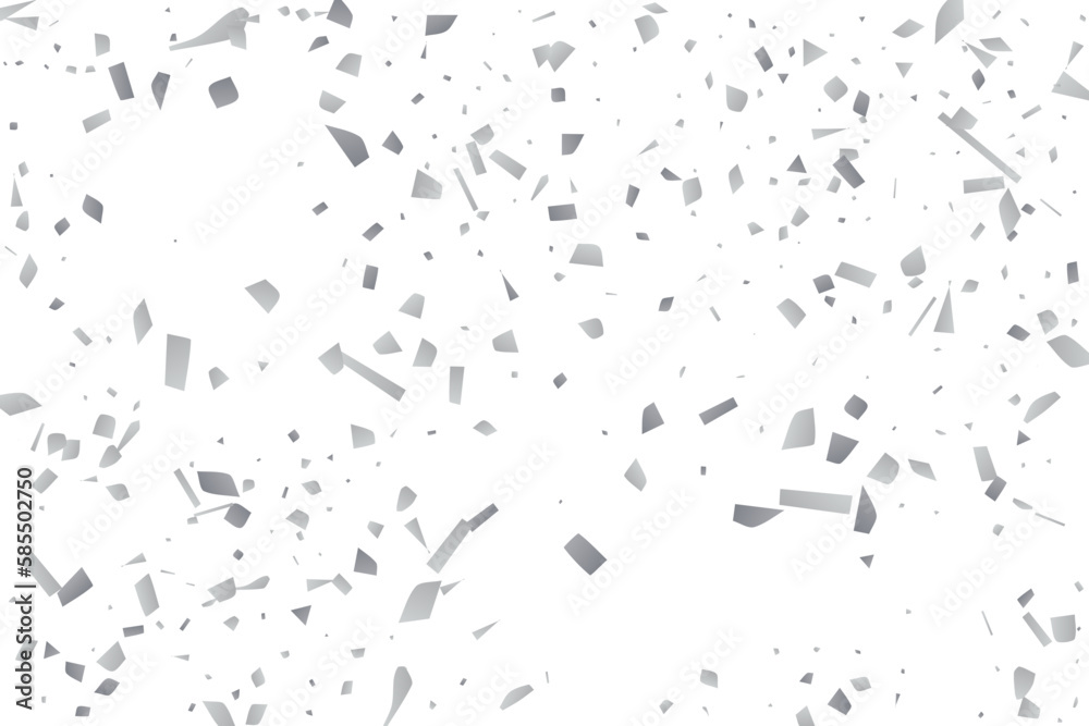 Silver glitter confetti on a white background. Decorative element. Silver glitter confetti on a white background. Decorative element.