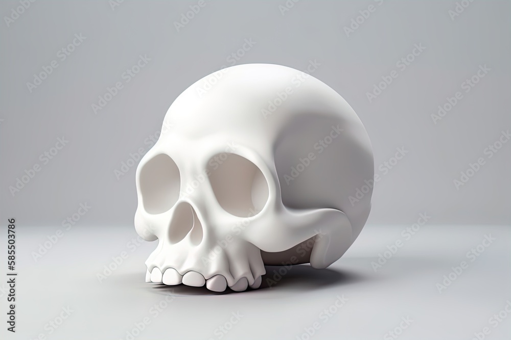 Detailed white human skull 3d render illustration on isolated white background Detailed white human skull 3d render illustration on isolated white background