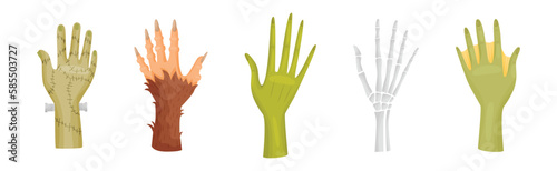 Hands and Paws of Fantastic Creatures and Monsters Vector Set