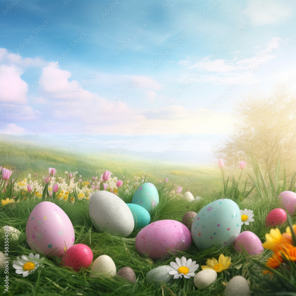 easter day background - Generative AI easter day background - Generative AI