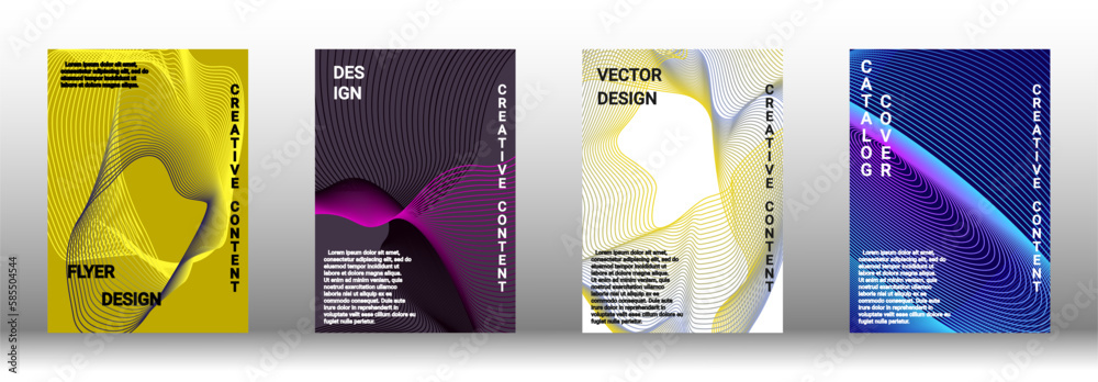 A set of modern abstract covers with abstract gradient linear waves.