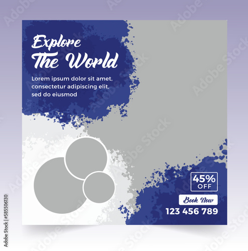 Explore the travel instagram post banner template