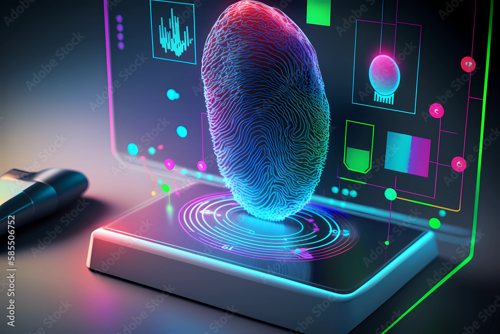Pastel hyper realistic concept user login fingerprint scanning offers