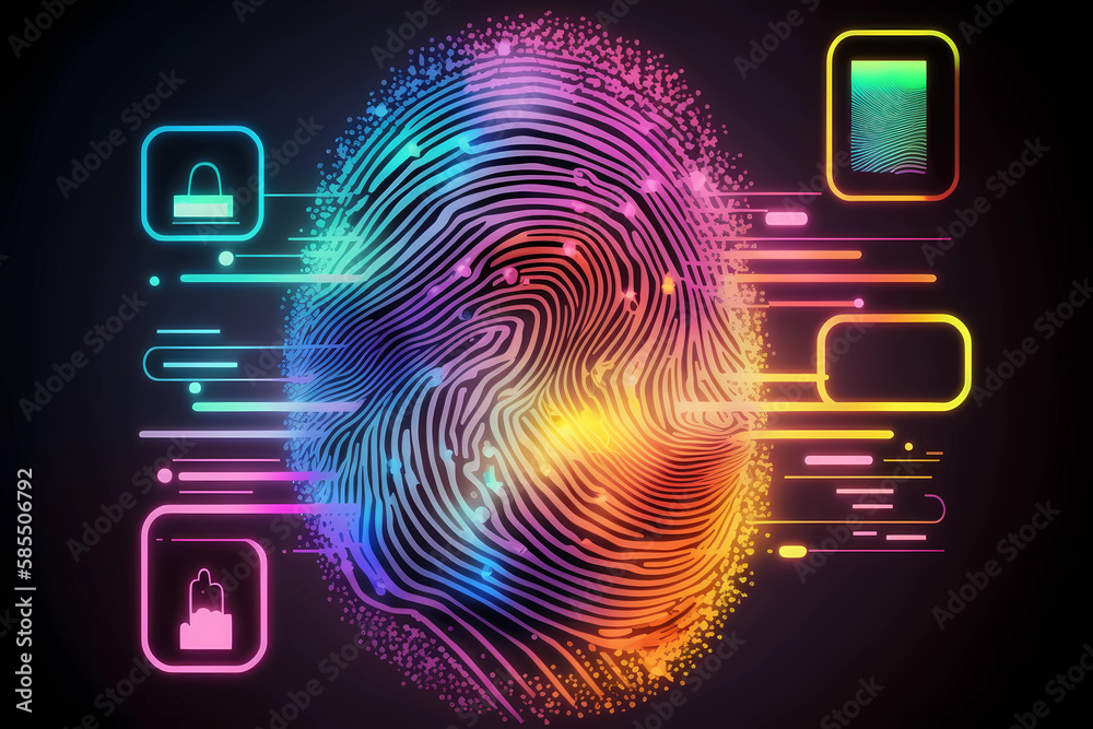 Pastel hyper realistic concept user login fingerprint scanning offers