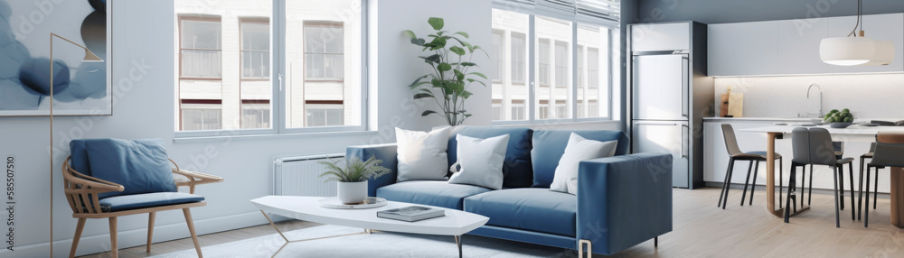Fototapeta premium Interior design in a beautiful and stylish apartment, perfect for a cozy lifestyle