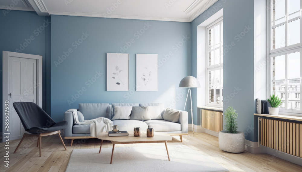 Fototapeta premium Interior design in a beautiful and stylish apartment, perfect for a cozy lifestyle