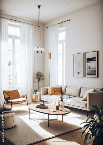 Interior design in a beautiful and stylish apartment  perfect for a cozy lifestyle