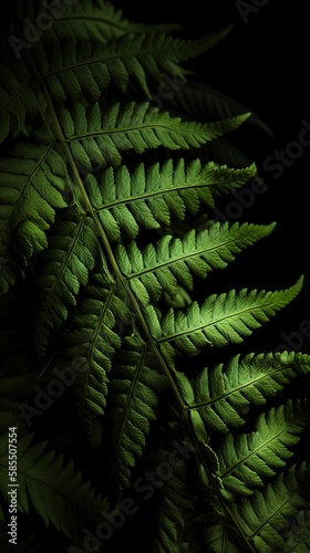 Green plant leaves in a detailed macro closeup Generative AI