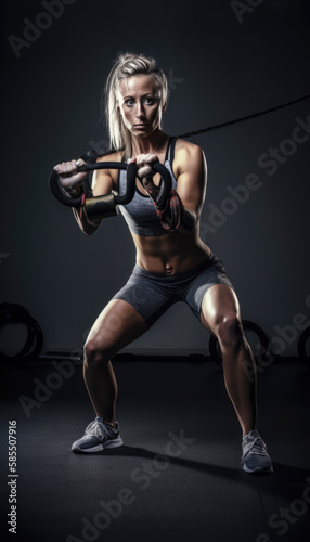 Beautiful and fit girl doing her daily training and fitness routine © Polarpx