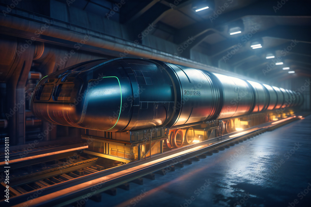 Hyperloop cargo tubes transport goods at speeds of up to 700 miles per hour, reducing transportation time and costs Hyperloop cargo tubes transport goods at speeds of up to 700 miles per hour, reducing transportation time and costs