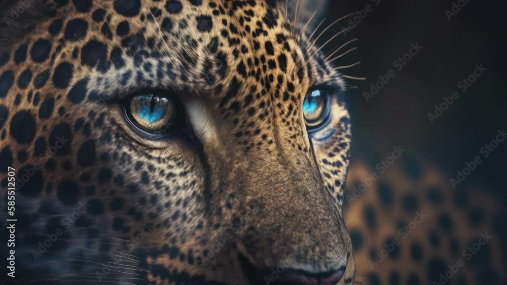 The blue eyes of th wild animal cheetah as seen on a closer look AI generated