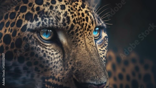 The blue eyes of th wild animal cheetah as seen on a closer look AI generated