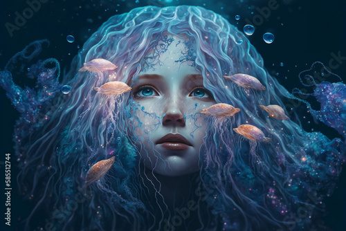fantasy mystic mermaid  generative ai