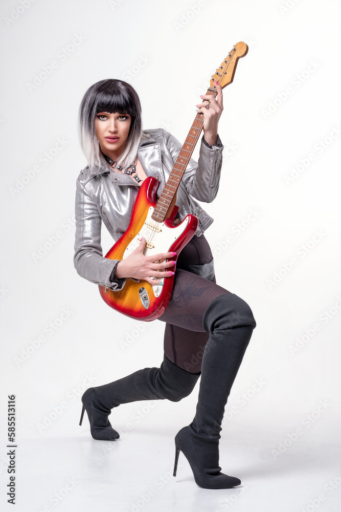 Beautiful Sexy Female Holding Guitar Beautiful Sexy Female Holding Guitar