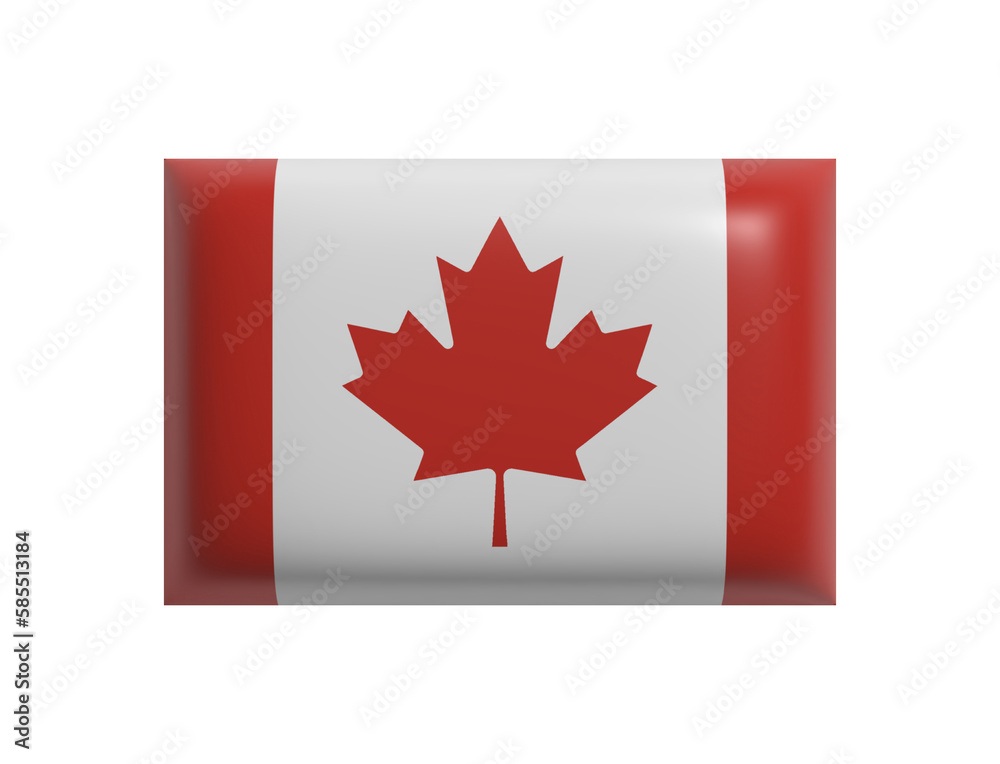 Flag of the Сanada isolated. Canadian flag. Cartoon design icon. 3d rendering. PNG with transparent background. Flat lay Flag of the Сanada isolated. Canadian flag. Cartoon design icon. 3d rendering. PNG with transparent background. Flat lay