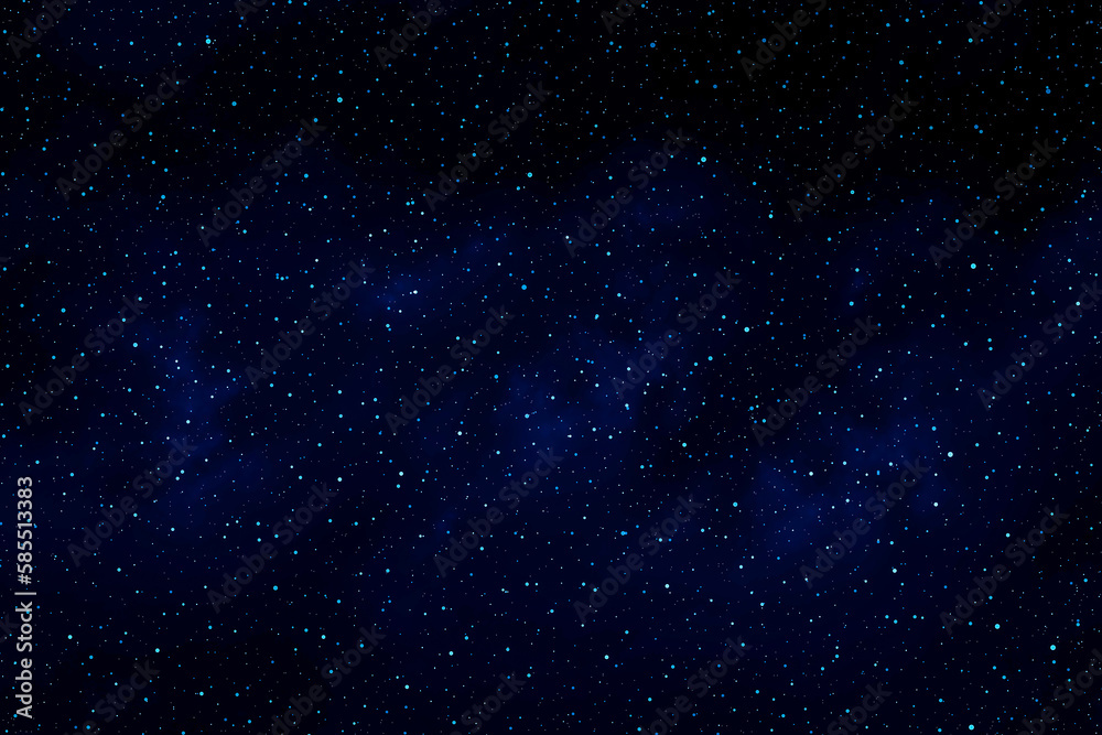 Starry night sky background.  Galaxy space background.  Glowing stars in space.  Dark blue night sky with stars.