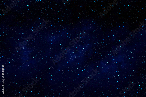 Starry night sky background. Galaxy space background. Glowing stars in space. Dark blue night sky with stars.