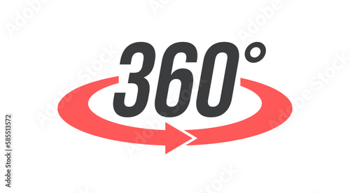 360 Degrees Angle Isolated Vector Icon