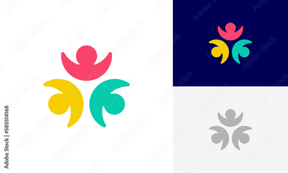 Community people, social community, human family, colorful community logo abstract design vector