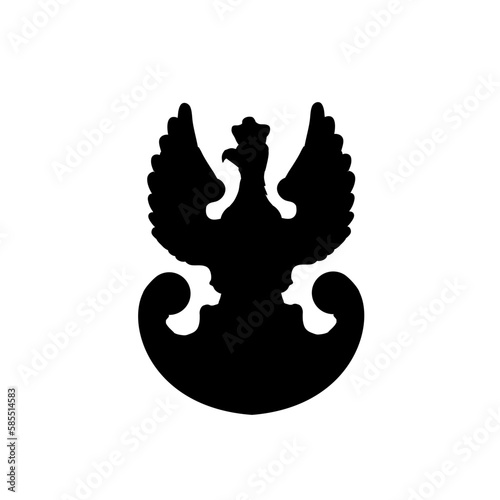 Czarna sylwetka polskiego orła wojskowego