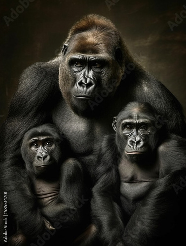 Gorilla family portrait