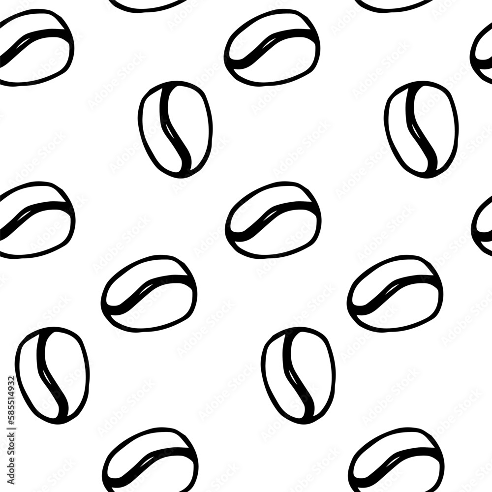 Seamless vector pattern of roasted coffee beans Seamless vector pattern of roasted coffee beans